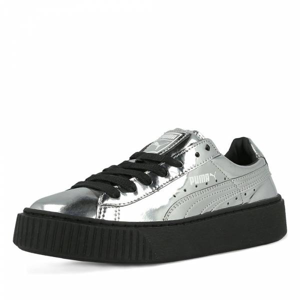 Puma Basket Platform Zilver